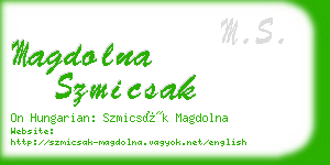 magdolna szmicsak business card